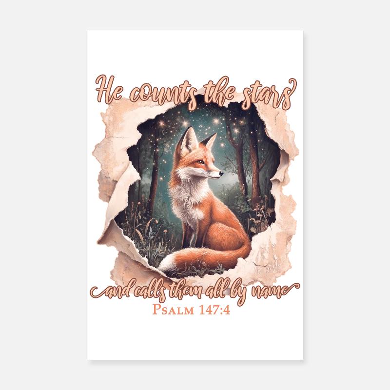 Fuchs Christlich Bibelzitat Poster 20x30 cm