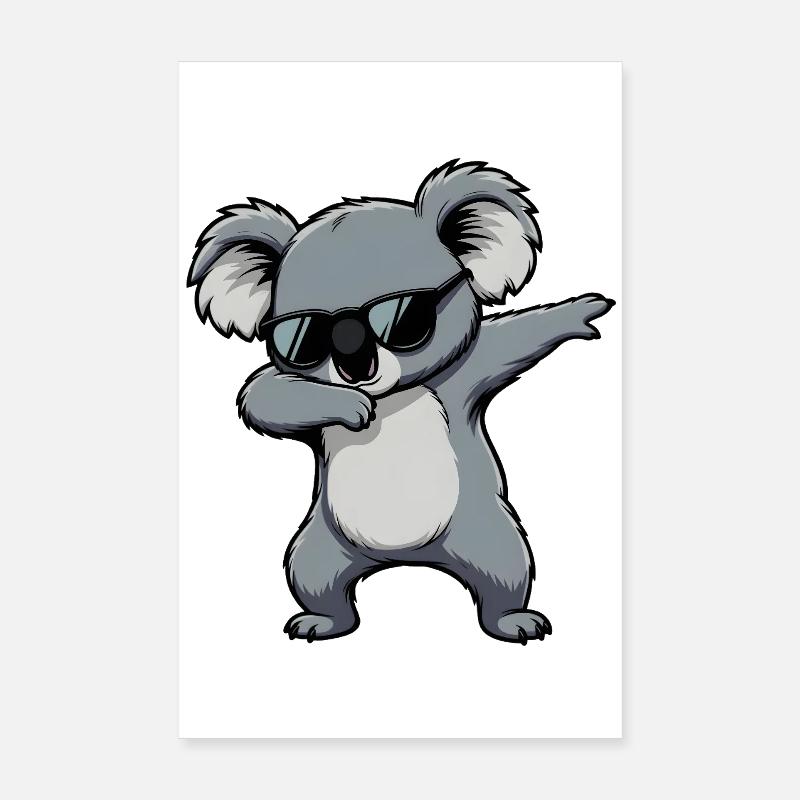 Dabbing Koala Poster 20x30 cm