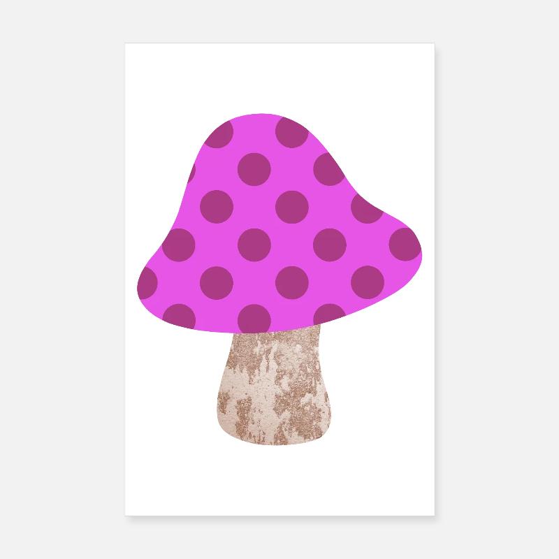 Motif de points champignons Points Points Roses Bonheur de la chambre de bébé Poster 20 x 30 cm