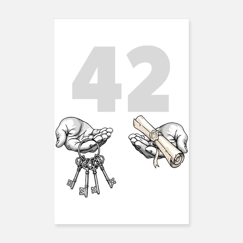 Forty-Two Keys and Scroll Poster 8" x 12" (20x30 cm)