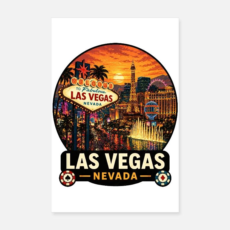 Conception des vacances au coucher de soleil à Las Vegas, Nevada Poster 20 x 30 cm