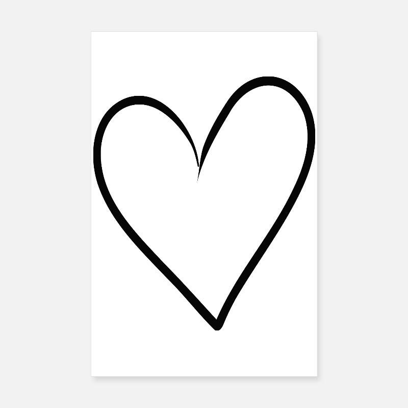 Hand Drawn Heart Line Art Poster 8" x 12" (20x30 cm)