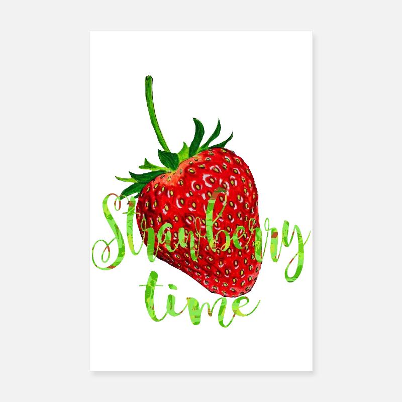 Fraise avec expression Poster 20 x 30 cm