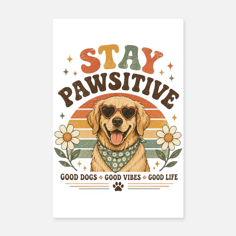 Good Dogs Good Life - Poster 20 x 30 cm - blanc