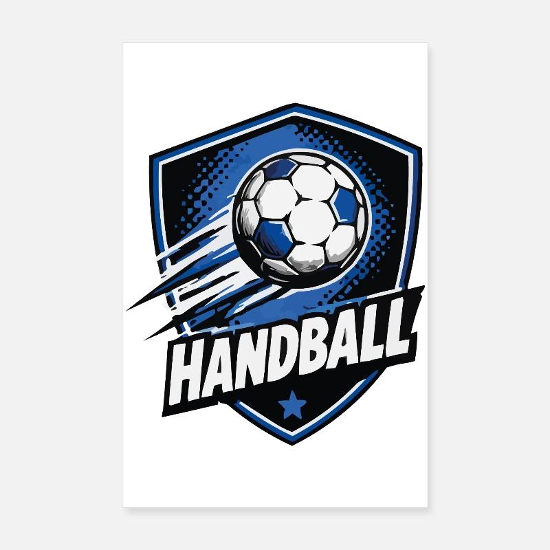 Handball Shield Logo Movement Poster 8" x 12" (20x30 cm)