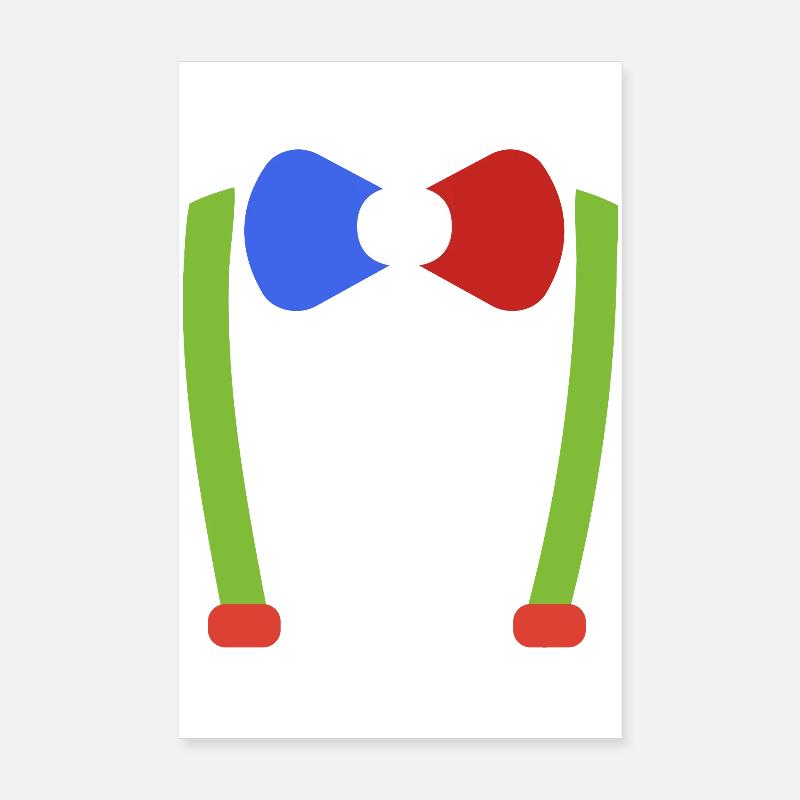 Jartelles, nœud papillon, Clown de Nerd Costume de Carnaval Poster 20 x 30 cm