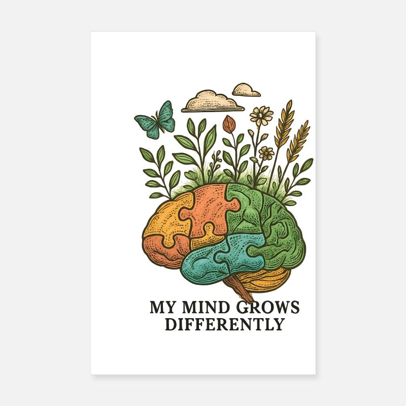 Le cerveau évolue différemment Poster 20 x 30 cm
