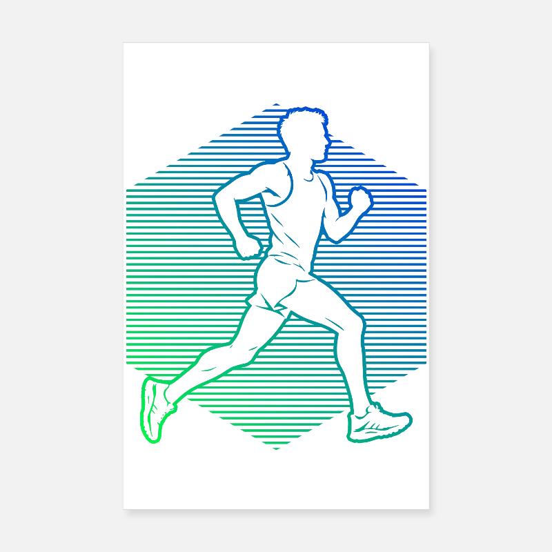 Idée cadeau pour le marathonien avec course à pied Poster 20 x 30 cm