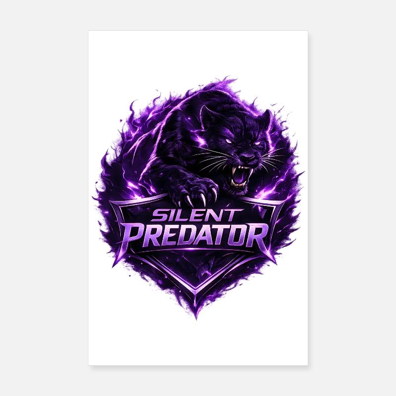Silent Predator Panther Emblem Poster 8" x 12" (20x30 cm)