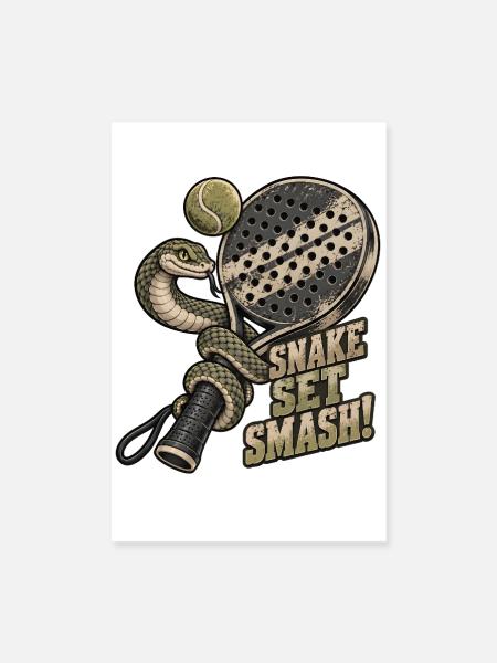 Schlangen-Set Smash-Pickleball - Poster 20x30 cm - Weiß - Vorne