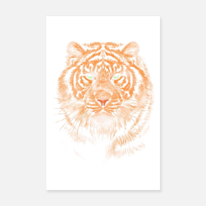 Tiger - Poster 20x30 cm - Weiß