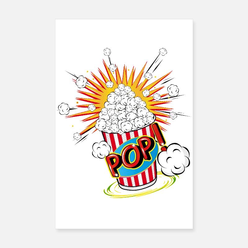 Pop-corn dans un style pop art Poster 20 x 30 cm