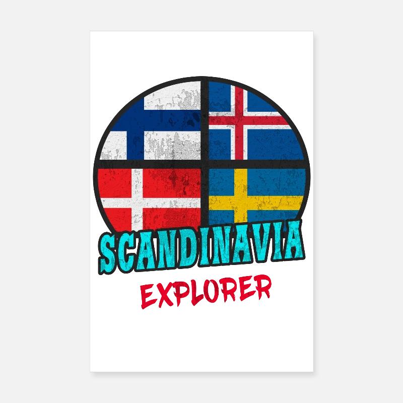 Scandinavia Explorer / Scandinavia / Gift Poster 8" x 12" (20x30 cm)