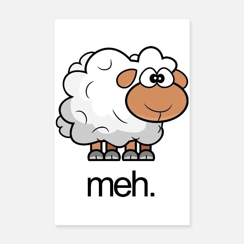 Illustration de moutons avec citation Poster 20 x 30 cm