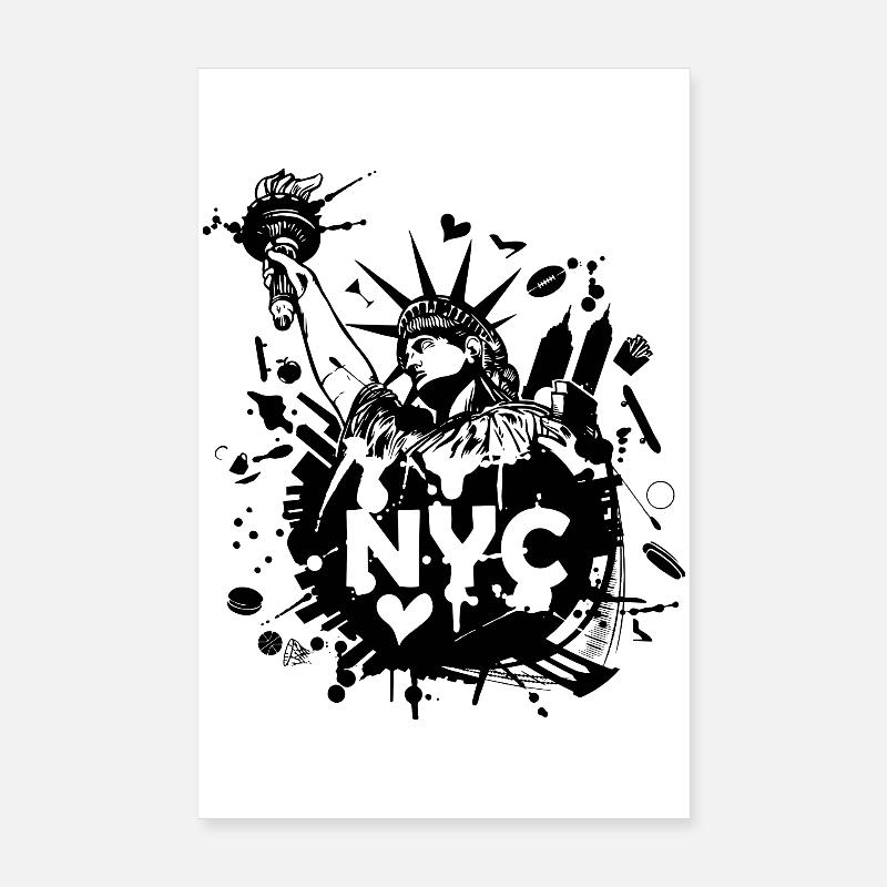 NEW YORK - Poster 20x30 cm - Weiß