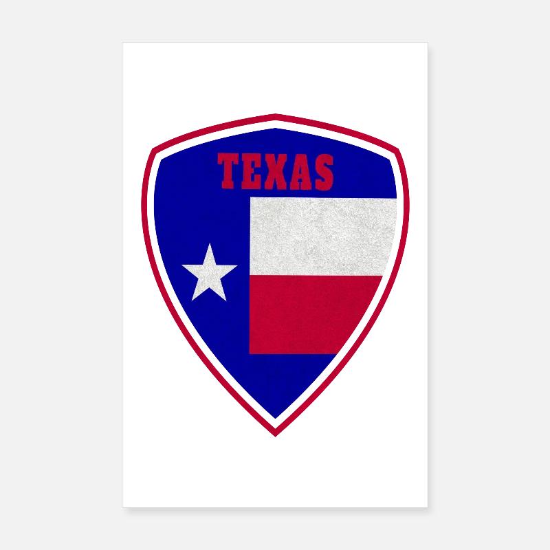 Texas Blason emblème cadeau de drapeau Poster 20 x 30 cm