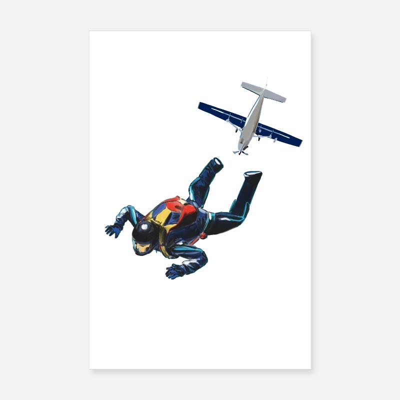Skydiver - Poster 20x30 cm - Weiß