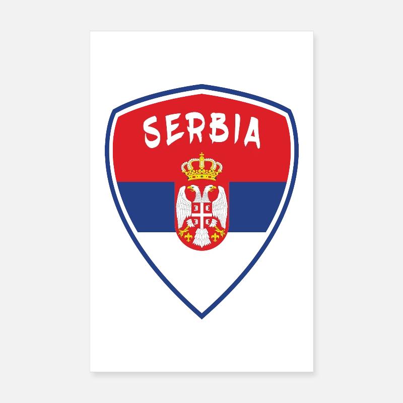 Serbien Wappen Design / Geschenk Belgrad Balkan Poster 20x30 cm