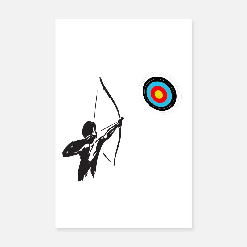 Archer et Cible Colorée Minimaliste Poster 20 x 30 cm