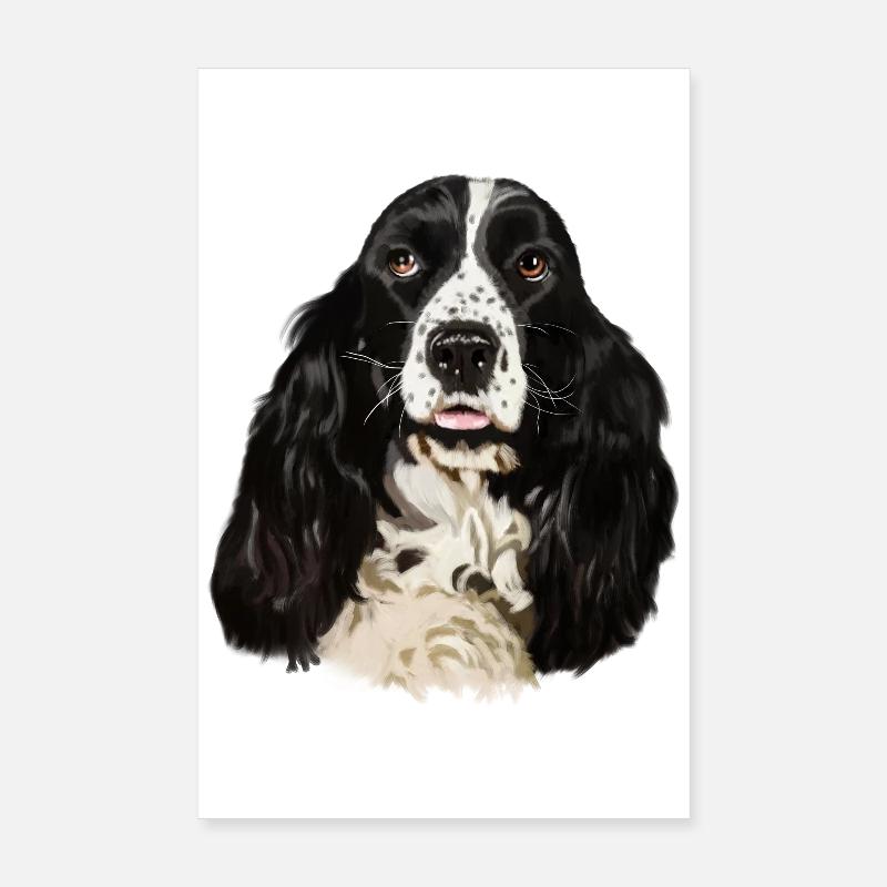 Cocker spaniel - Poster 20x30 cm - Weiß