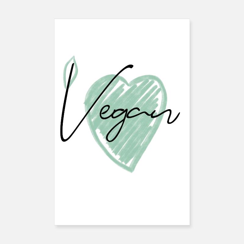 Vegan - Poster 20x30 cm - Weiß