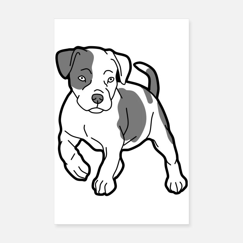 hund - Poster 20x30 cm - Weiß