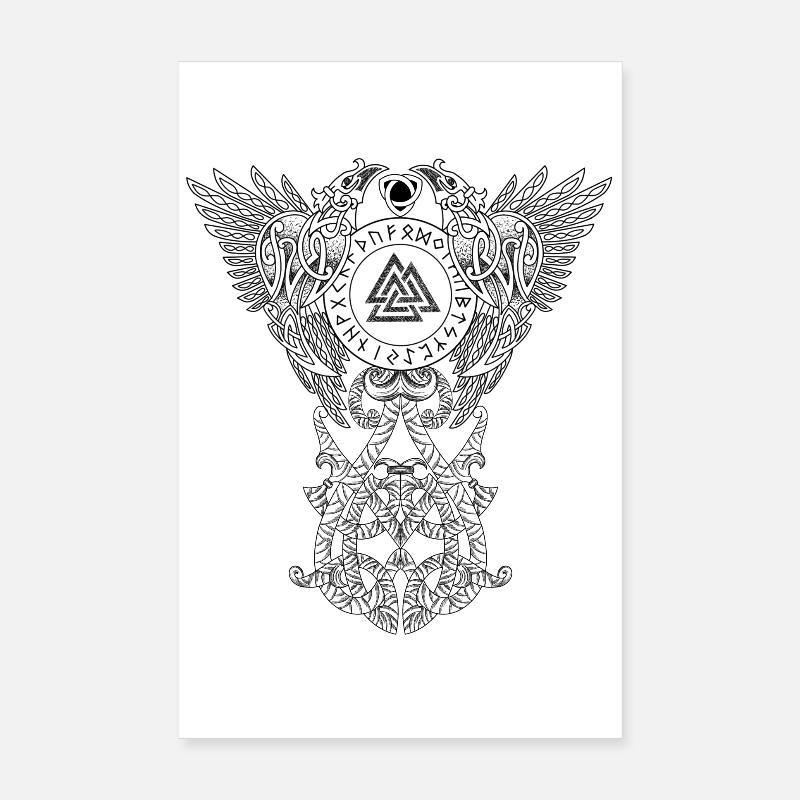 This tree of Odin's ravens Poster 8" x 12" (20x30 cm)