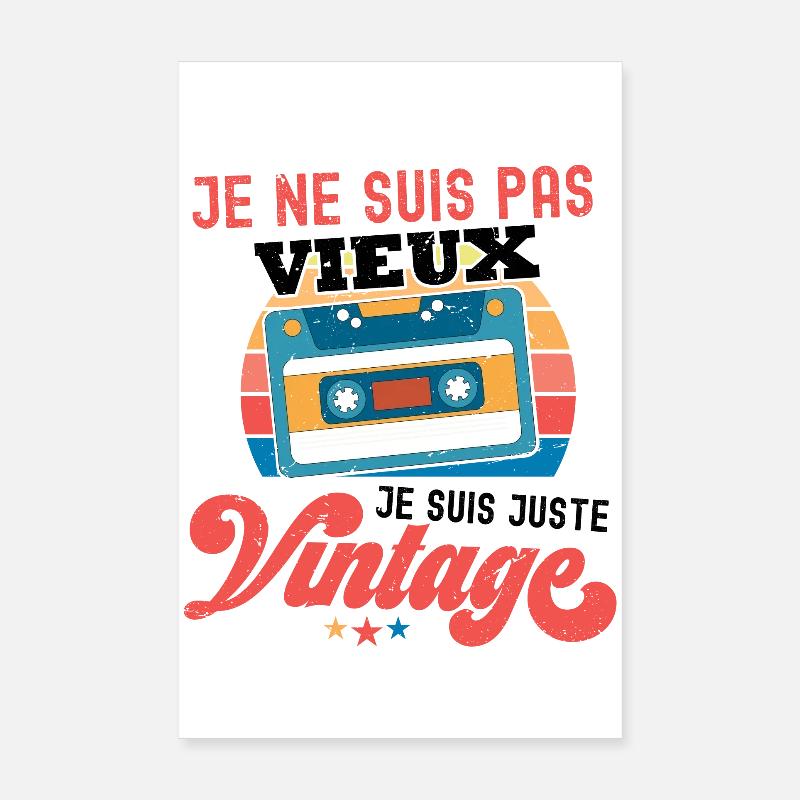 Je ne suis pas Vintage Cassette Poster 20 x 30 cm