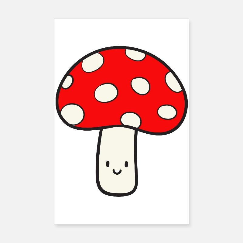 Champignon Mouche agaric Lucky Mushroom Poster 20 x 30 cm