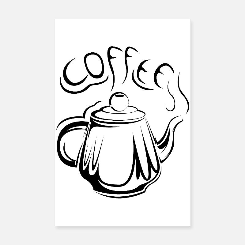 coffee kaffeekanne Kaffee Cafe Symbol icon Logo Poster 20x30 cm