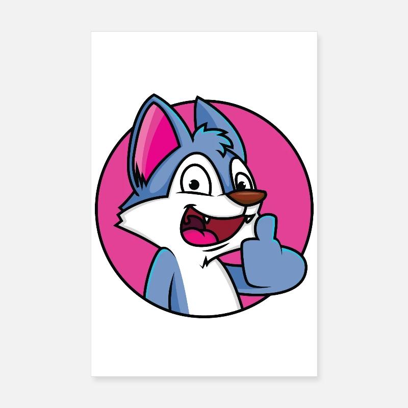 Thumbs up wolf Poster 8" x 12" (20x30 cm)
