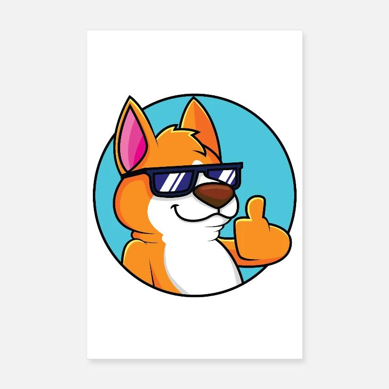 Cooler Fuchs - Daumen hoch Poster 20x30 cm