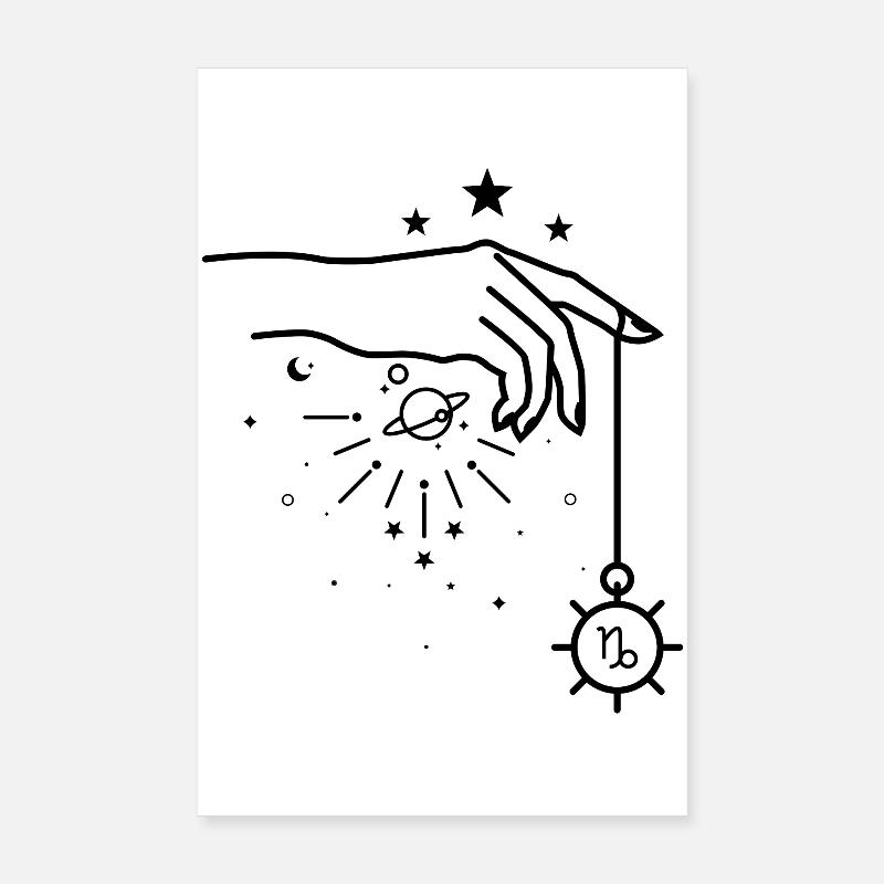 Steinbock Tierkreis-Astrologie Poster 20x30 cm