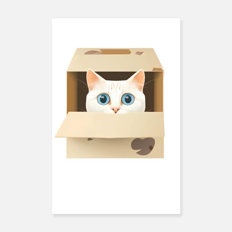 Curious kitten in a box Poster 8" x 12" (20x30 cm)