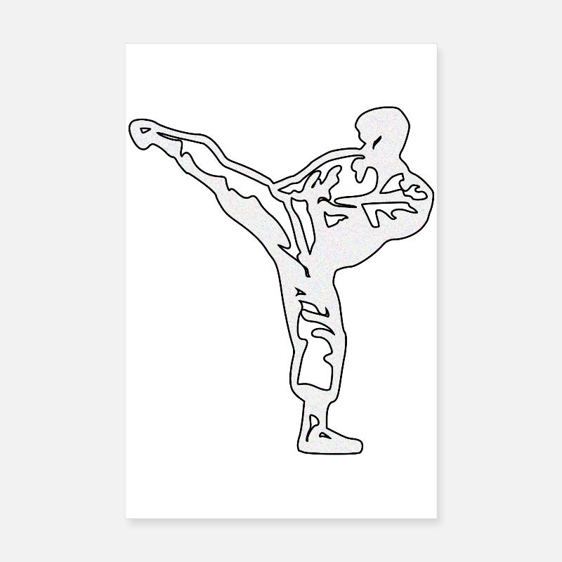 karate silber - Poster 20x30 cm - Weiß