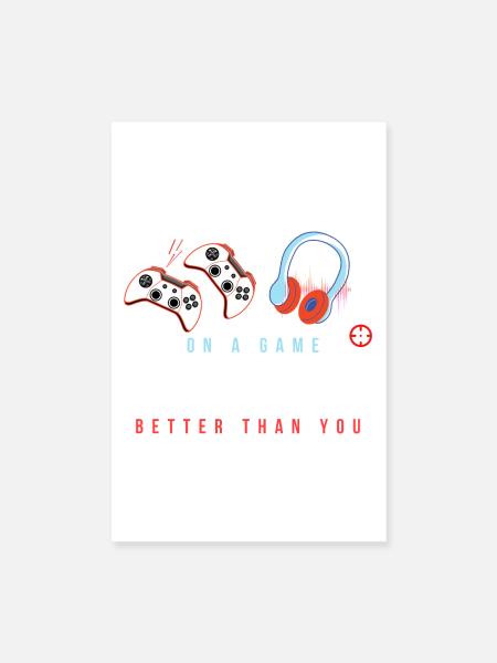 Rivalité de jeu : T-shirt de Plaisanterie - Poster 20 x 30 cm - blanc - Devant