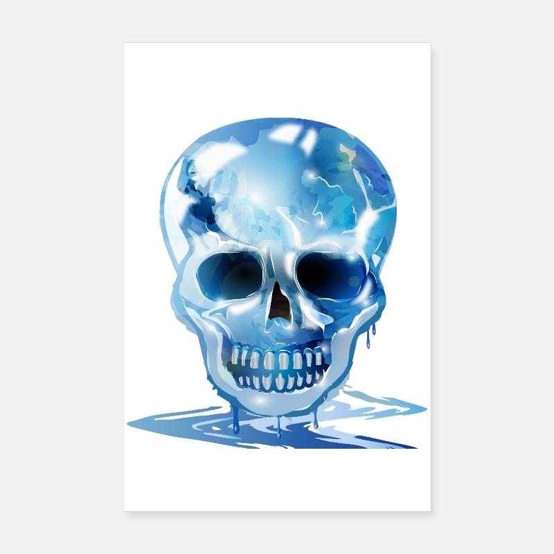 extravagant melting skull in ice colours Poster 8" x 12" (20x30 cm)
