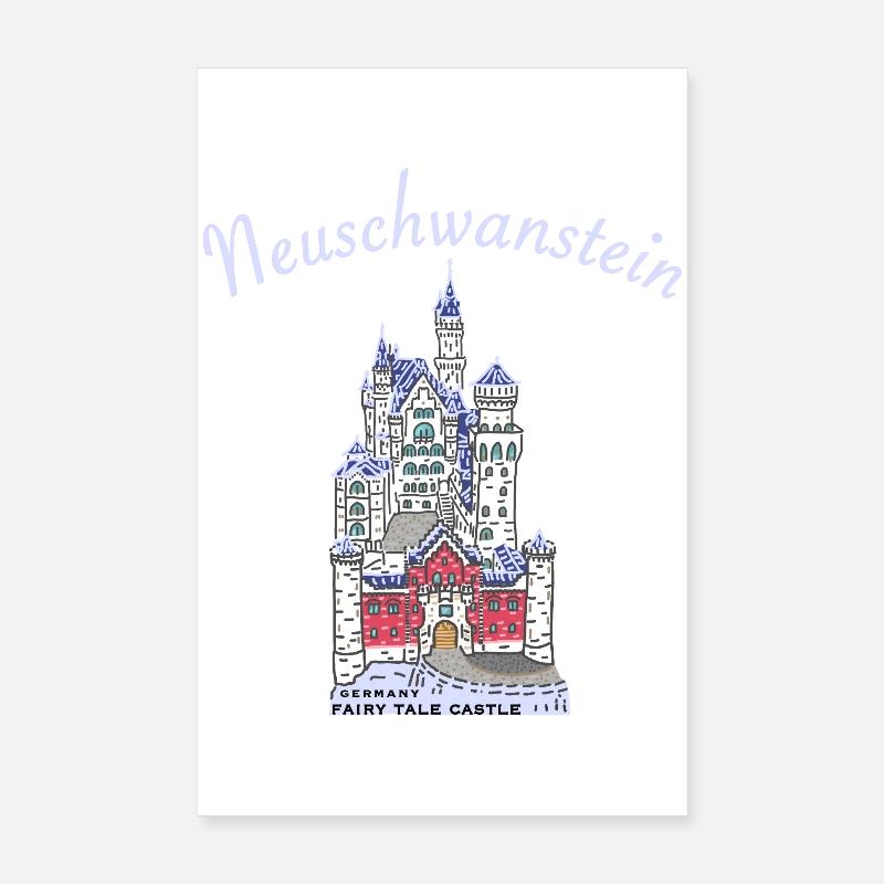 Château de Neuschwanstein, Bavière en Allemagne Poster 20 x 30 cm
