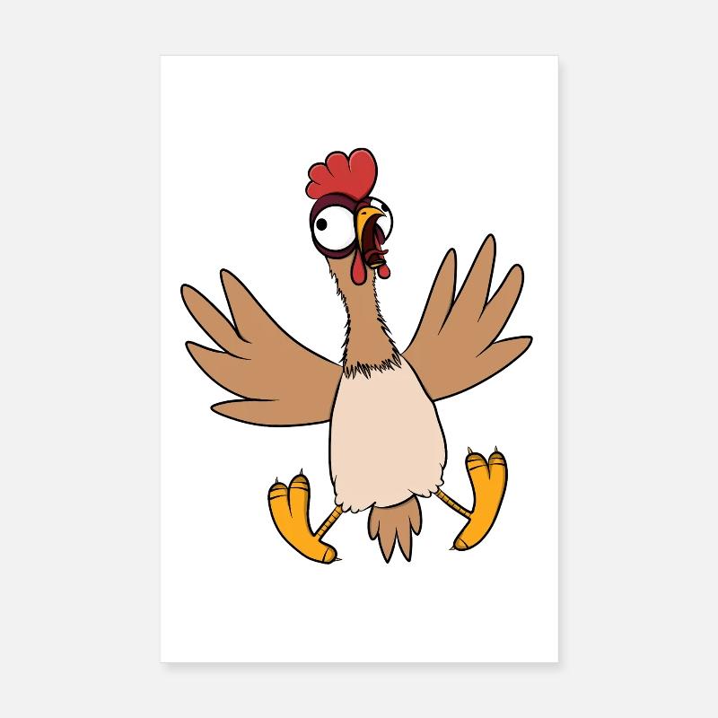 Huhn - Poster 20x30 cm - Weiß