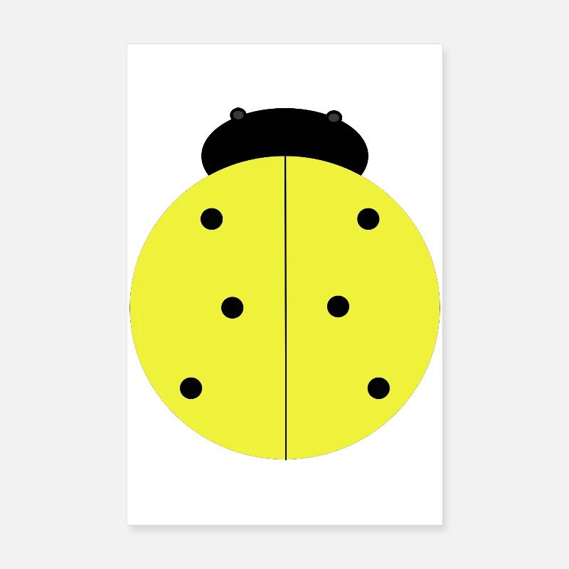 Coccinelle Jaune à Points Noirs Poster 20 x 30 cm