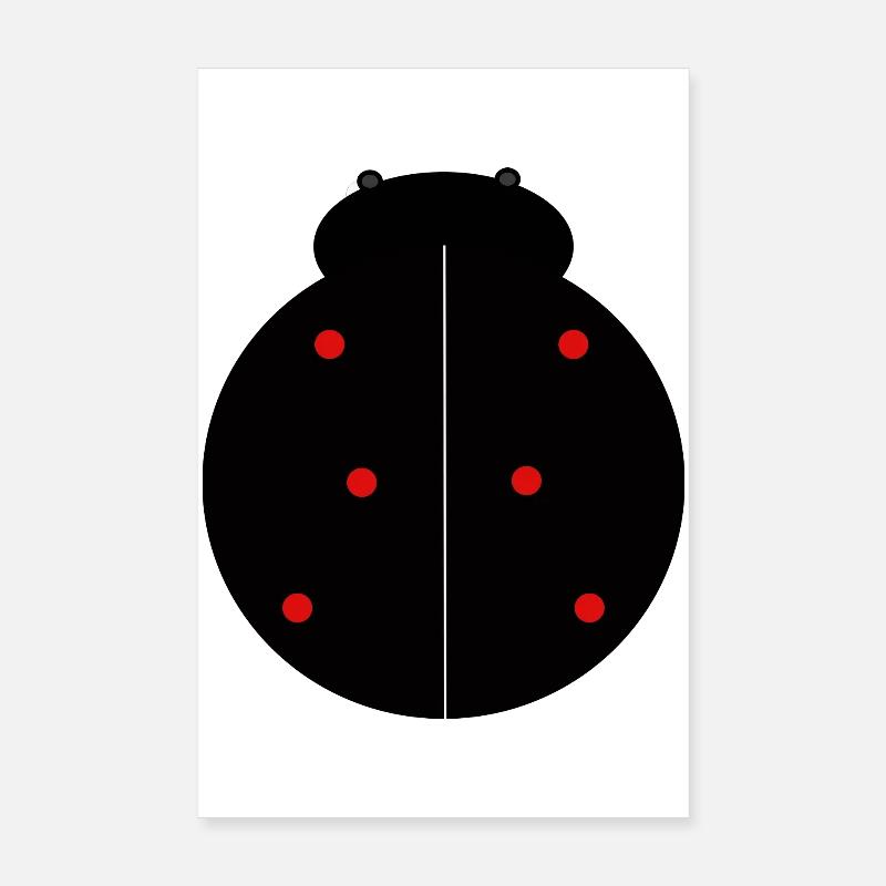 Black Ladybug with Red Dots Poster 8" x 12" (20x30 cm)
