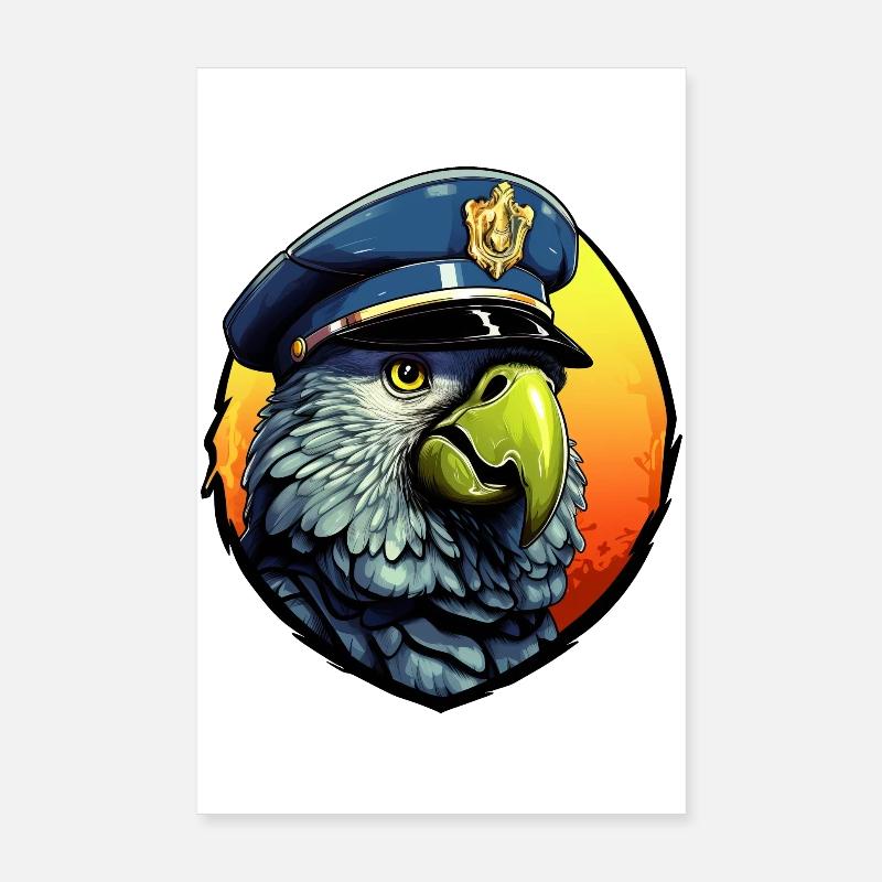 Polizei Papagei Poster 20x30 cm