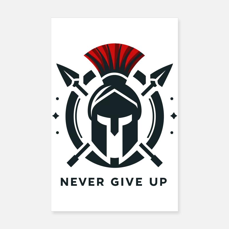 Warrior Mindset Bodybuilding – Gib niemals auf Poster 20x30 cm