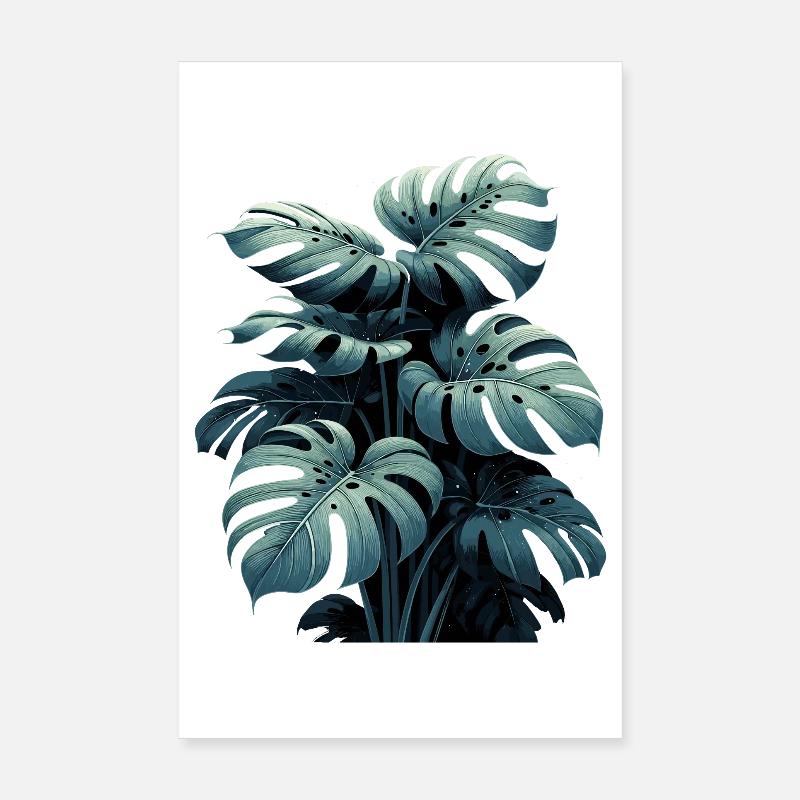 Cadeau de la forêt tropicale Monstera deliciosa Poster 20 x 30 cm