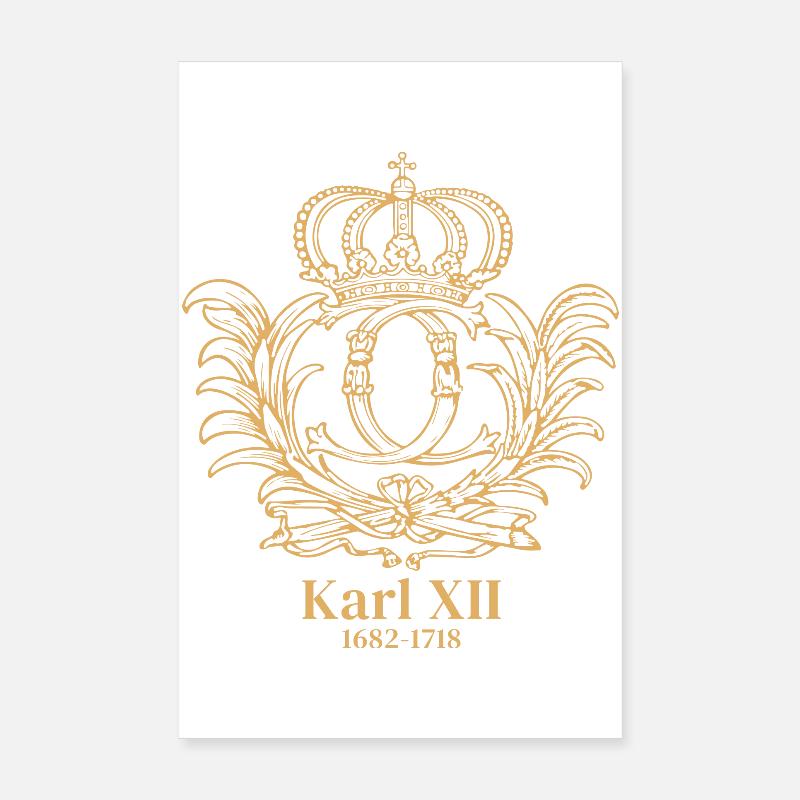 Karl XII. - Monogramm Poster 20x30 cm