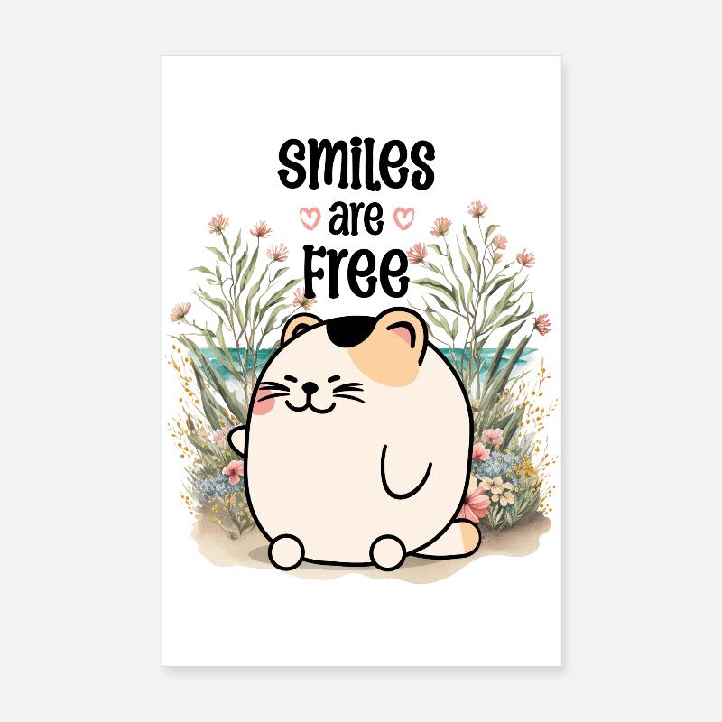 Les sourires sont gratuits Poster 20 x 30 cm