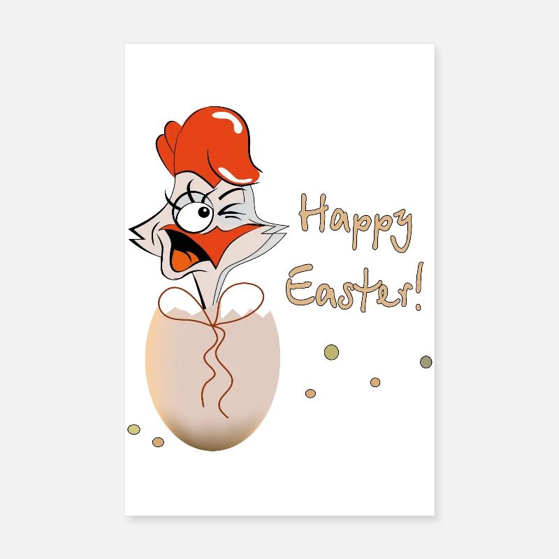Happy Easter Hahn Ostern Poster 20x30 cm