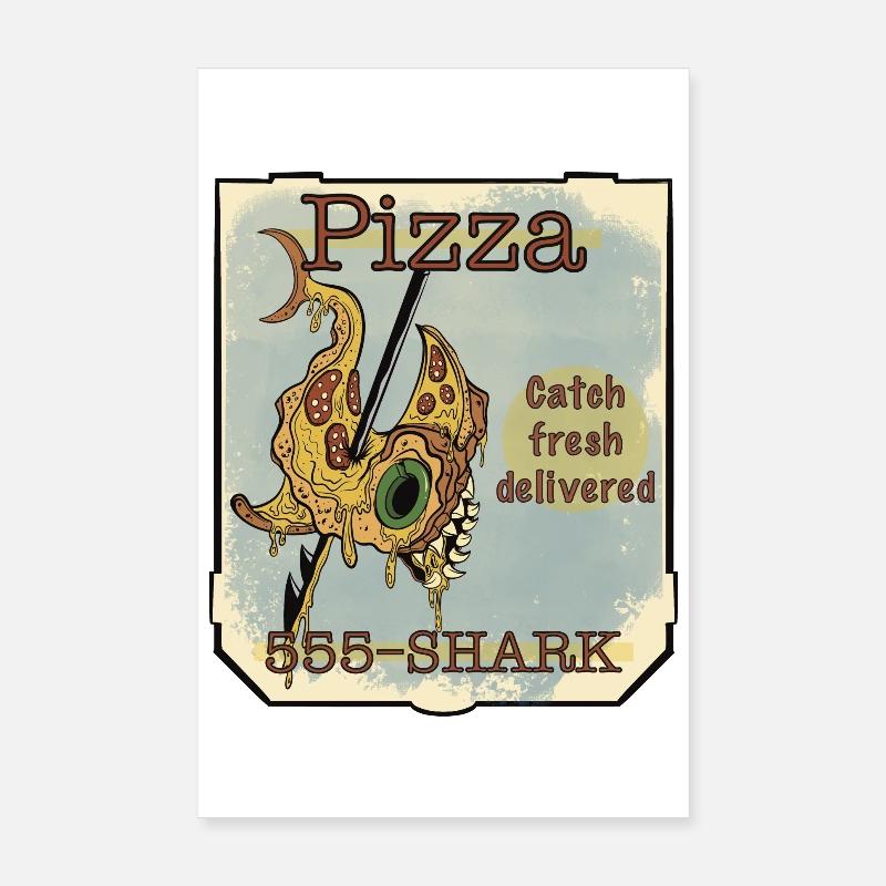 Requin de la pizza Poster 20 x 30 cm