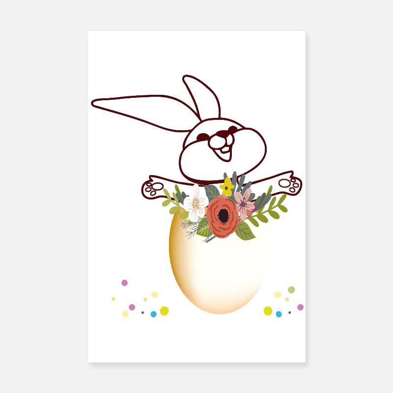 Lapin de Pâques Pâques Poster 20 x 30 cm