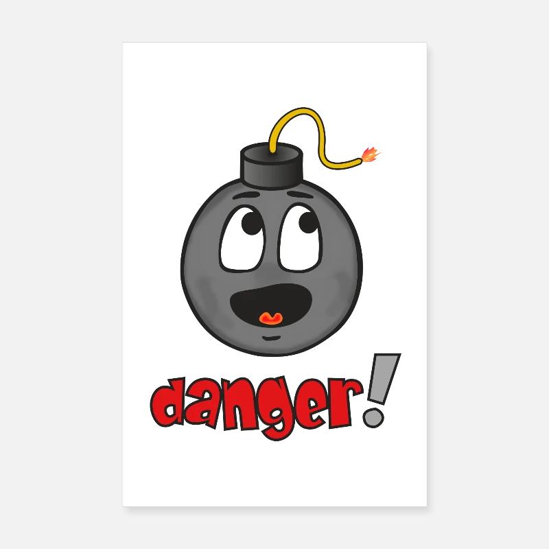 Danger Visage Explosif - Émoticône Drôle Poster 20 x 30 cm
